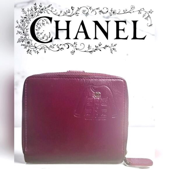 CHANEL Leather CC Jacket Embossed Zip Wallet in EUC With COA - Picture 1 of 15